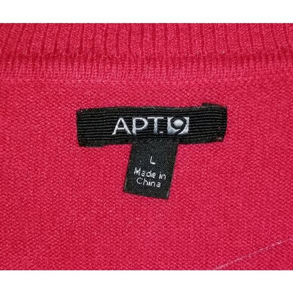 Apt 9 Red and gray sweater Size Large 1204 - Picture 3 of 4
